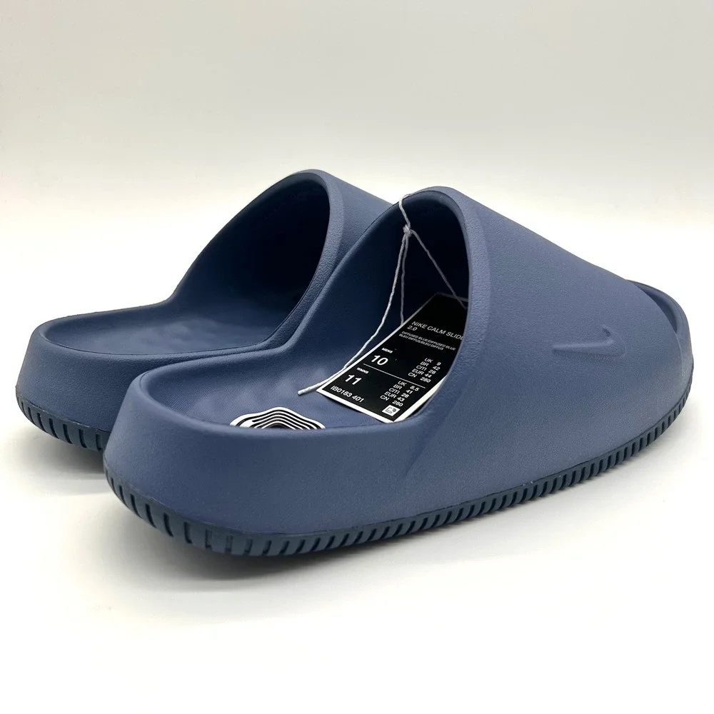 Nike Calm Slide 2.0 Mens 10 Diffused Blue IB0183-401 Foam Sandals Minimalist